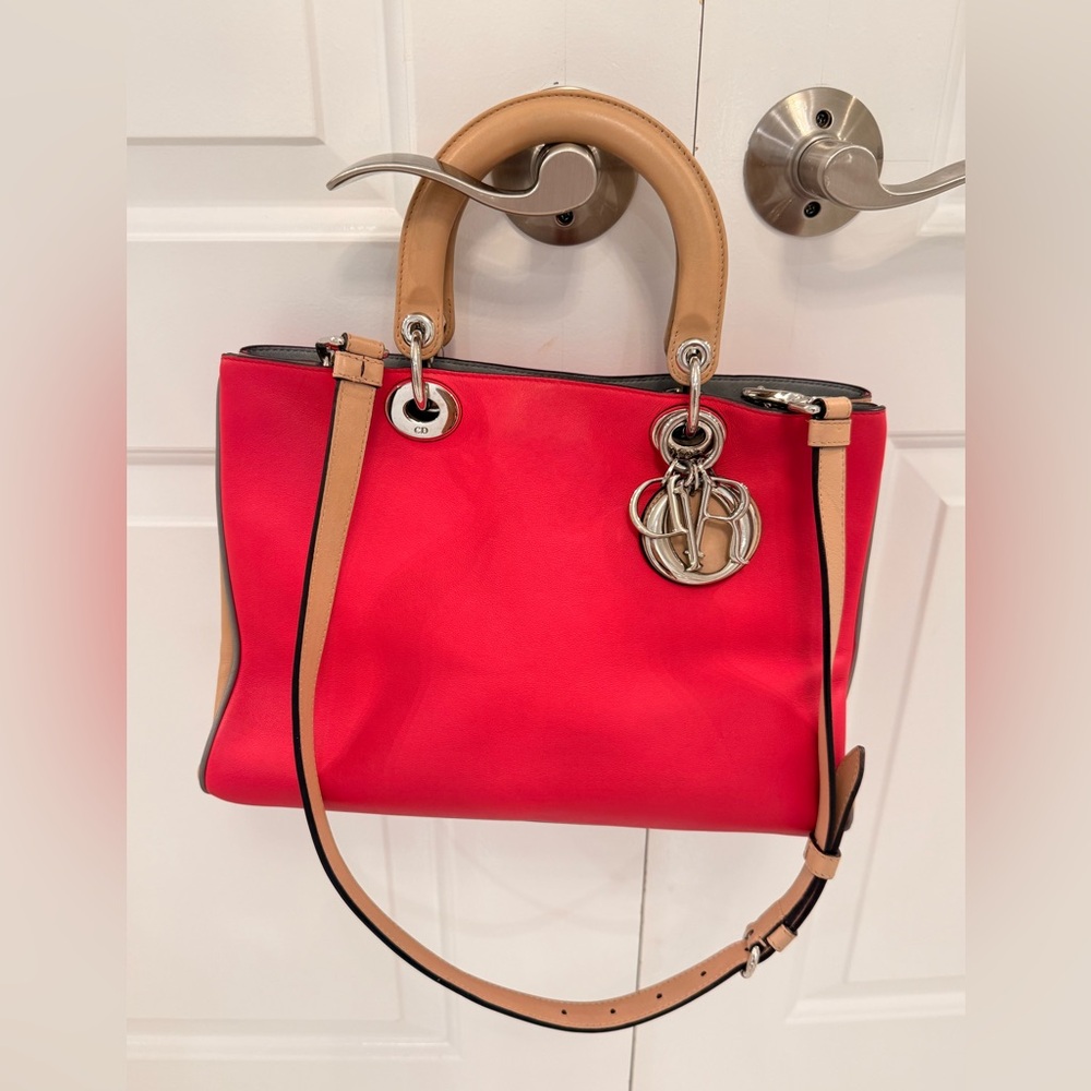 Christian Dior Dorissimo Tote tri-color calfskin leather